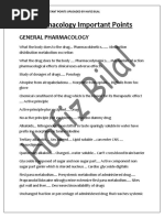 Pharmacology Whole Imp Points
