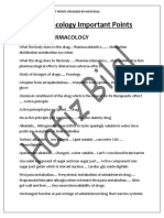 Pharmacology Whole Imp Points