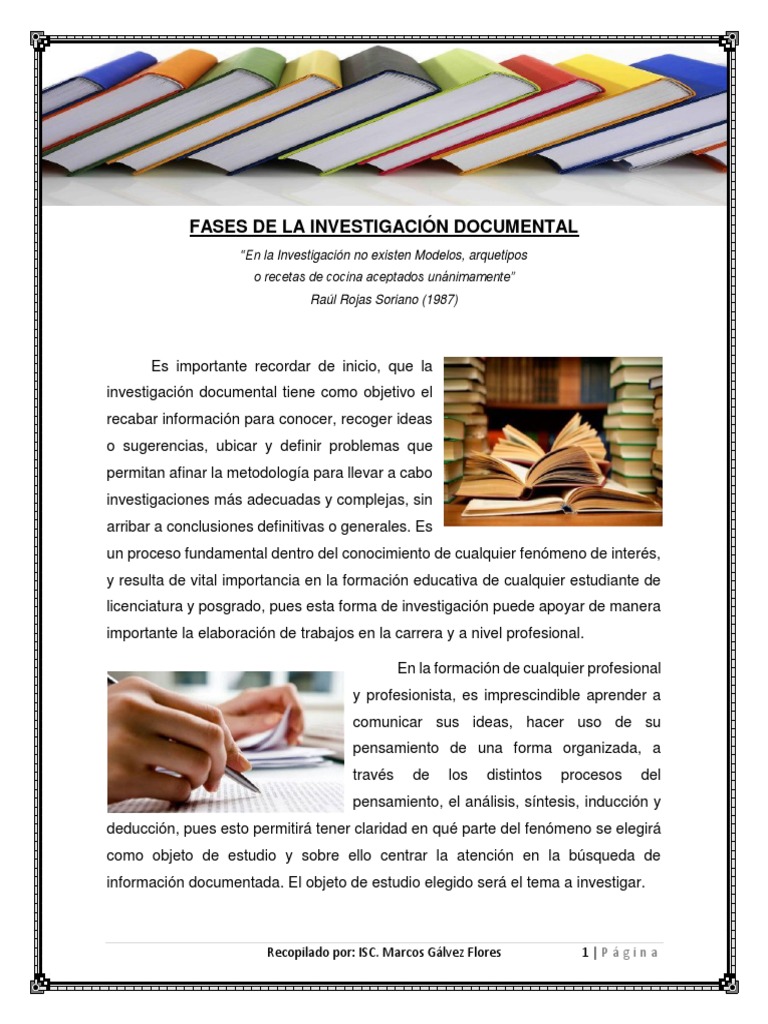 Fases de La Investigación Documental Comillas Información