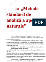 Metode Standard de Analiză A Apelor Naturale Partea 1
