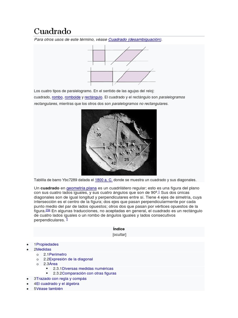 Geometría del Cuadrado | PDF | Rectángulo | Formas geométricas