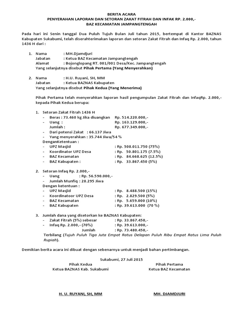 Contoh Surat Edaran Zakat Fitrah 2012