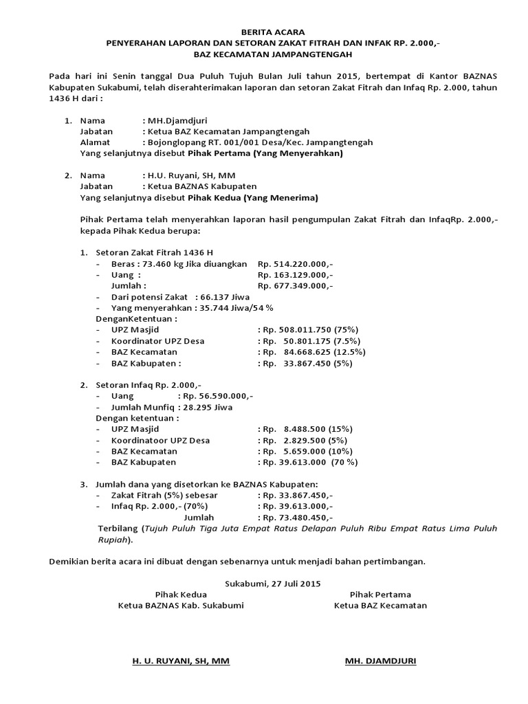 Yuk Lihat 8+ Contoh Surat Laporan Zakat Fitrah 