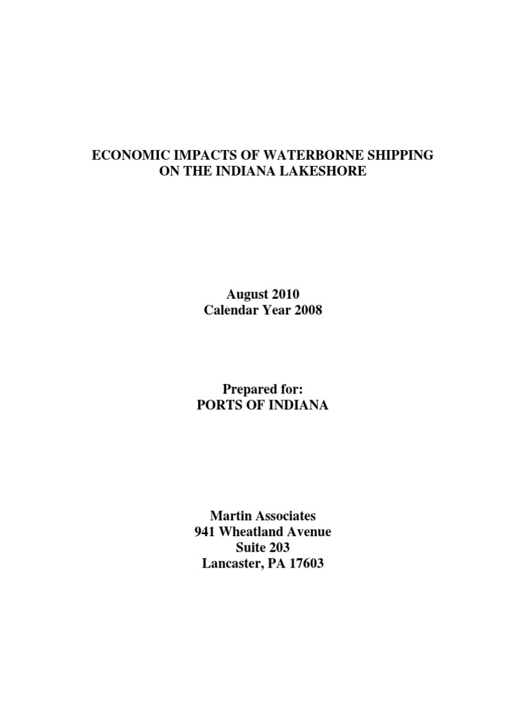 FINAL STUDY - Economic Impacts of Waterborne Shipping On The Indiana ...