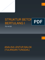 Struktur Beton Bertulang I - Balok Lentur Tulangan Tunggal