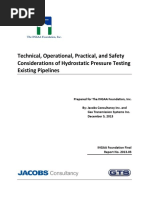 Technical, Operational, Practical, and Safety Considerations of Hydrostatic Pressure Testing Existing Pipelines