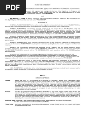 Franchise Agreement