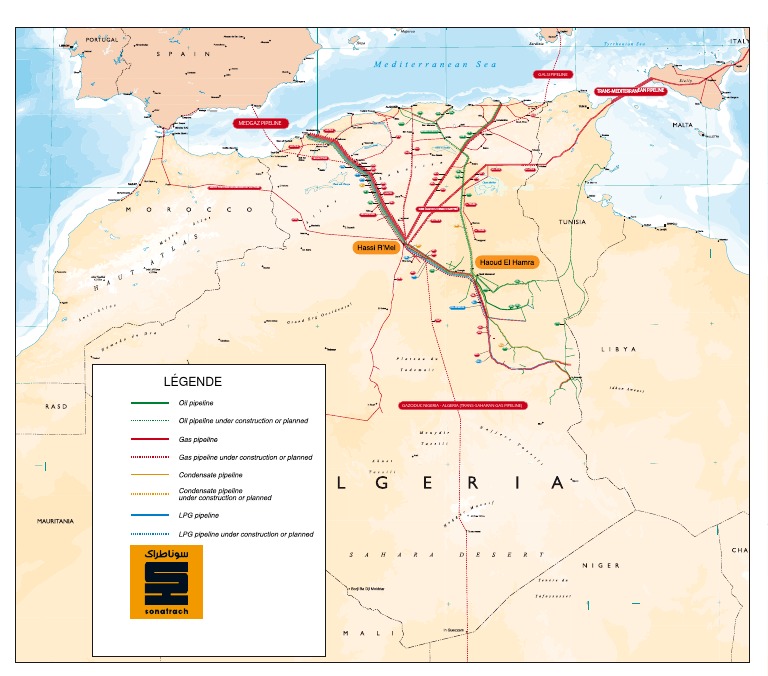 Sonatrach Pipeline Map PDF | PDF | Technology & Engineering