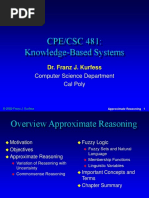 CPE/CSC 481: Knowledge-Based Systems: Computer Science Department Cal Poly