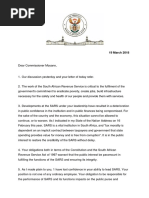 Ramaphosa Letter to Moyane