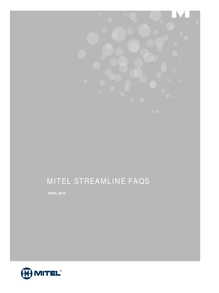 Mitel StreamLine FAQ en | PDF | Computer Network | Quality Of Service