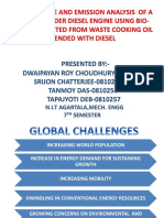 Performance and Emission Analysis of A Single Cylinder Diesel Engine Using Bio-Diesel Extracted From Waste Cooking Oil Blended With Diesel