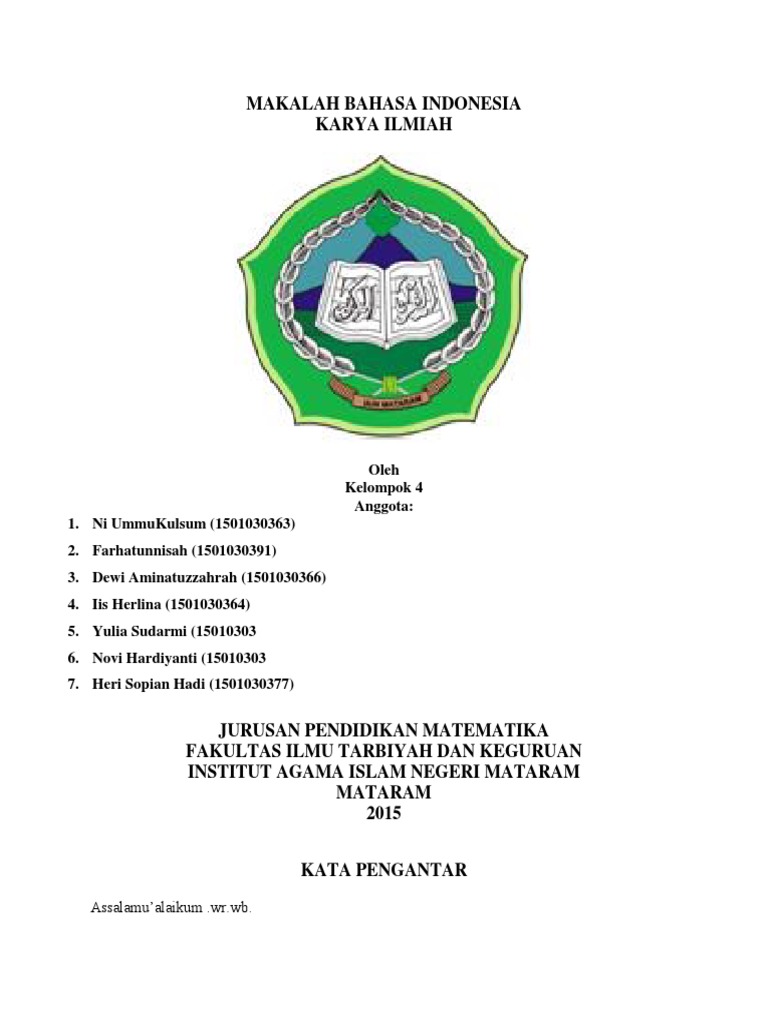 Makalah Bahasa Indonesia Karya Tulis Ilmiah