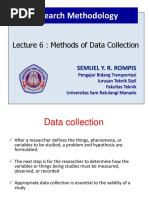 Research Methodology: Lecture 6: Methods of Data Collection