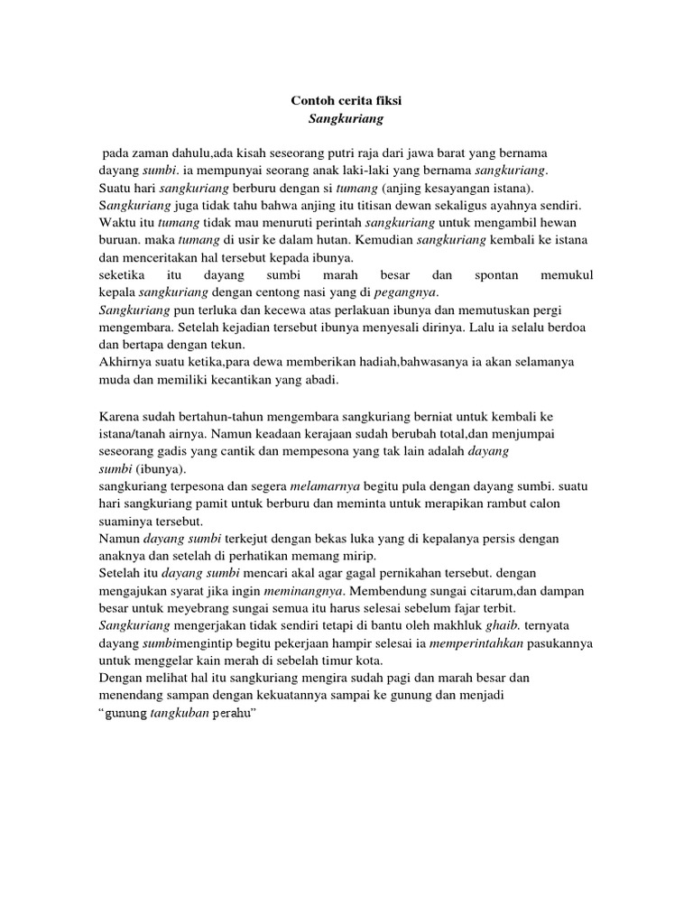 Contoh Cerita Fiksi Pdf
