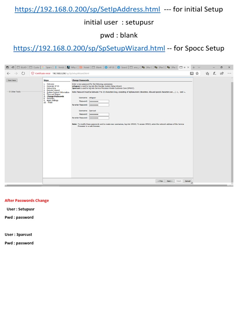 3PAR Console Password Setup Guide | PDF