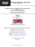 Borderline Disorders of the Self Toward a Reconceptualization