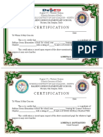 Certification: Balbino Seron Elementary School