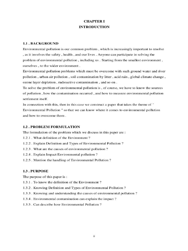 Makalah Bahasa Inggris Pencemaran Lingkungan