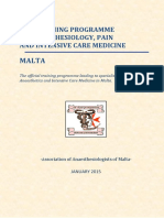 Anaesthesiology Training Programme in Malta 2015 - Jan PDF
