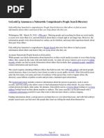 GoLookUp Announces a Nationwide Comprehensive People Search Directory
