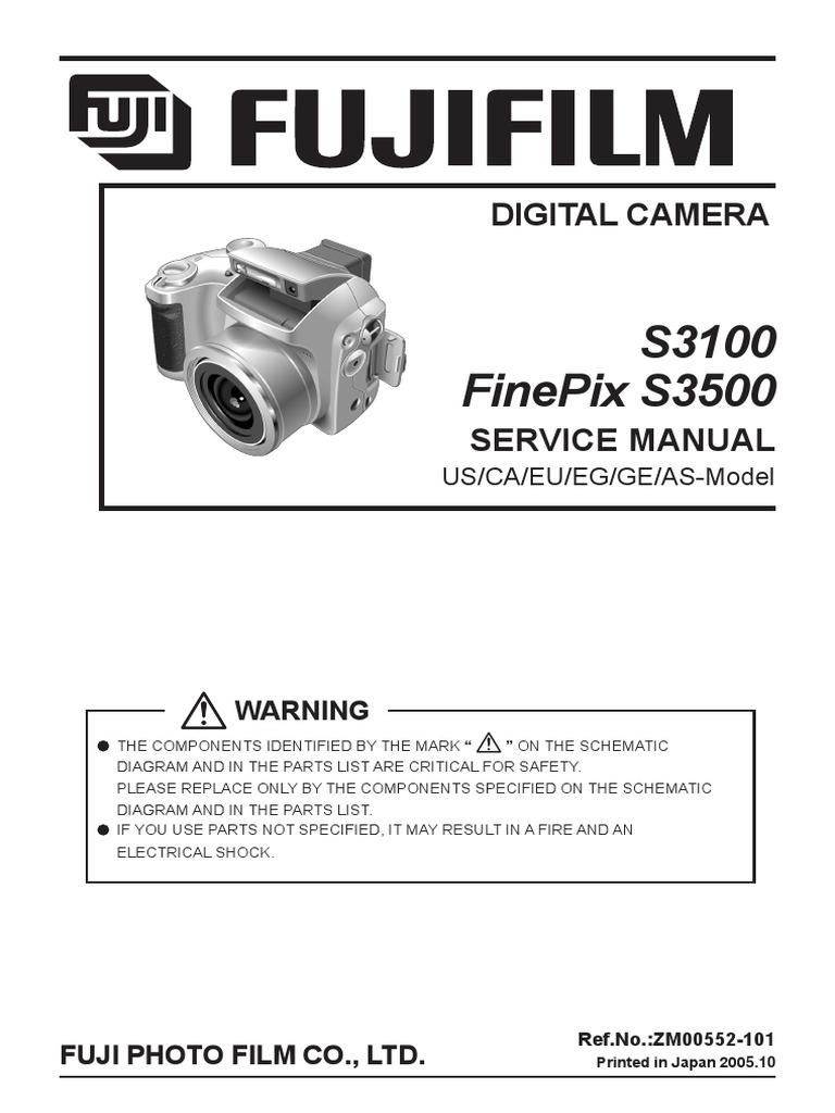 Fujifilm Finepix S3100-S3500 Service Manual | Pixel | Camera
