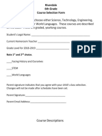 6th Course Selection Form