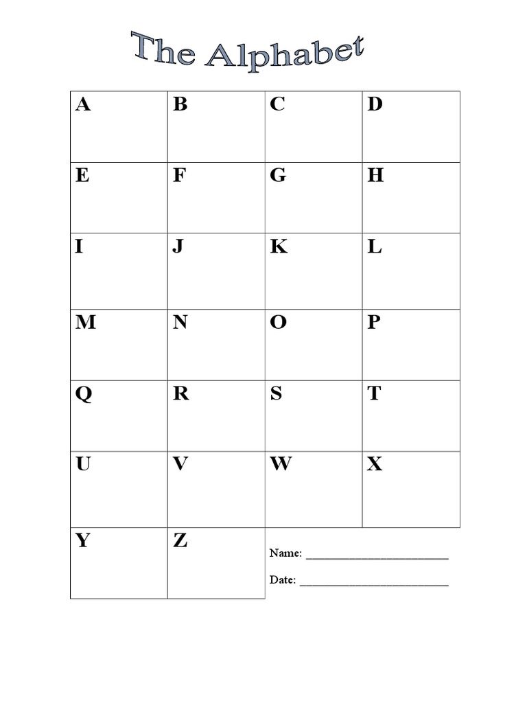 Blank Alphabet Chart Template | PDF | Career & Growth | Finance & Money ...