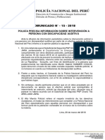 Comunicado PNP #15 - 2018