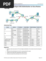 3.6.1.2 Packet Tracer - Configure AAA Authentication On Cisco Routers