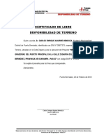 Acta de Libre Disponibilidad de Terreno