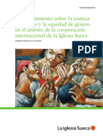 Posicionamiento Sobre La Justicia de Género y La Equidad de Género en El Ámbito de La Cooperación Internacional de La Iglesia Sueca (PDF, 12 Páginas)