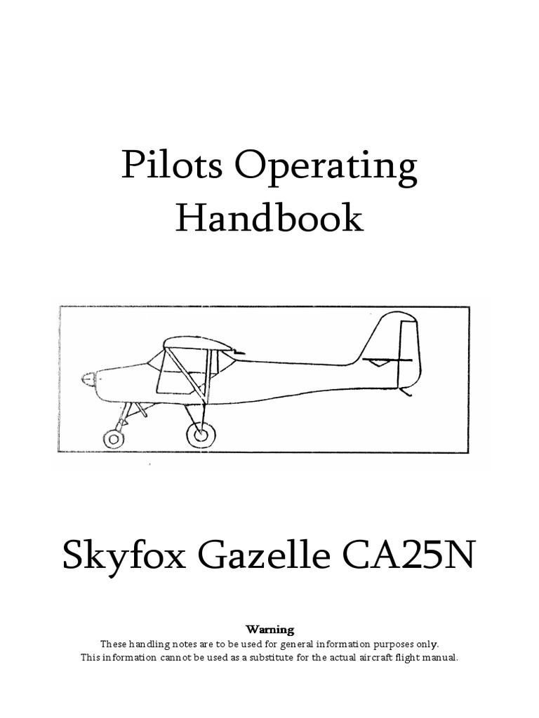 Skyfox Gazelle Pilot's Operating Handbook | PDF | Takeoff | Carburetor