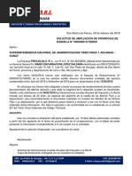 Carta a La SUNAT Con Prórroga