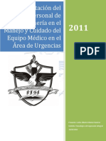 Capacitación del personal de enfermería en el manejo y cuidado del equipo médico