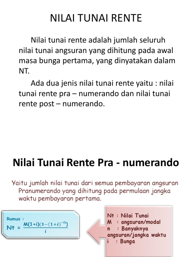 Nilai Tunai Rente Pranumerando dan Postnumerando | PDF