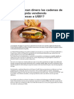 Cómo Ganan Dinero Las Cadenas de Comida Rápida Vendiendo Hamburguesas A US