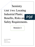 Cape Chemistry Unit Two: Locating Industrial Plants Benefits, Risks and Safety Requirements