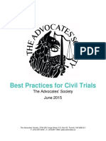 Advocates Society Best Practices Civil Trials