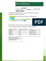 Actividad 1 en Casa El Sustantivo - para Combinar