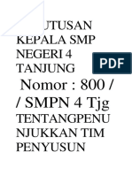 Keputusan Kepala SMP Negeri 4 Tanjung: Nomor: 800 / / SMPN 4 TJG