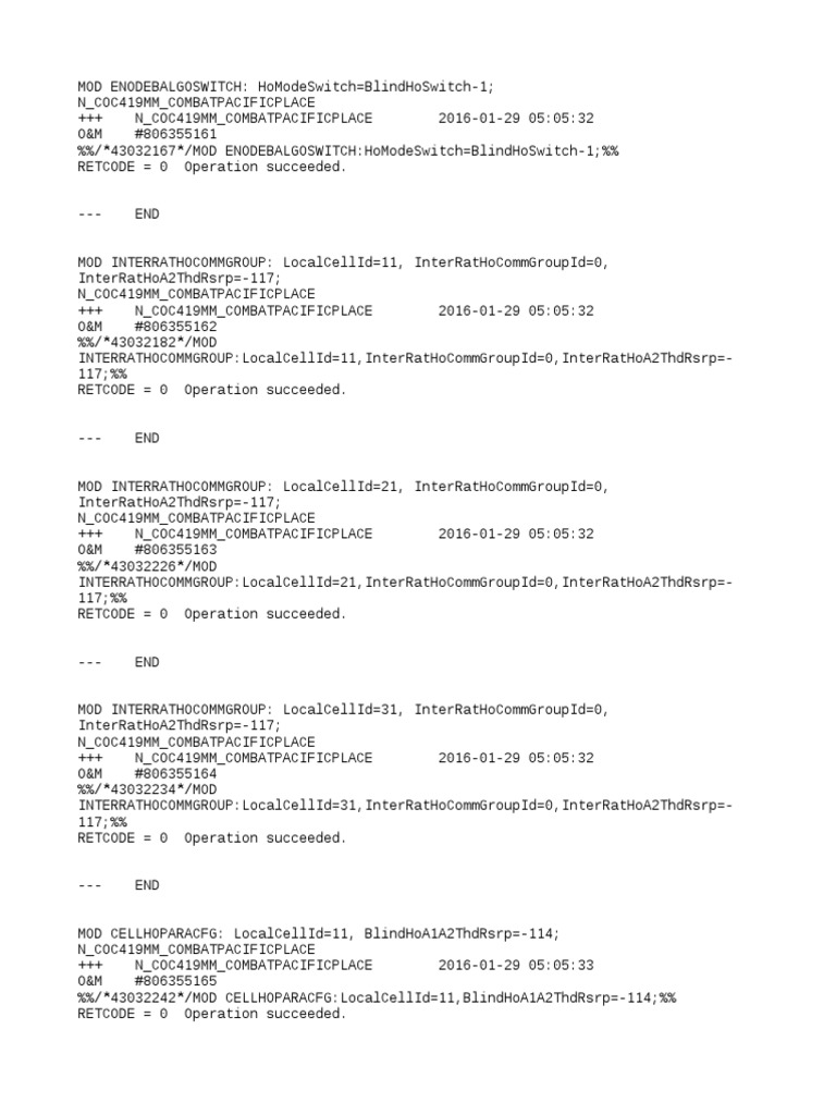 ENODEB Configuration Updates Log | PDF