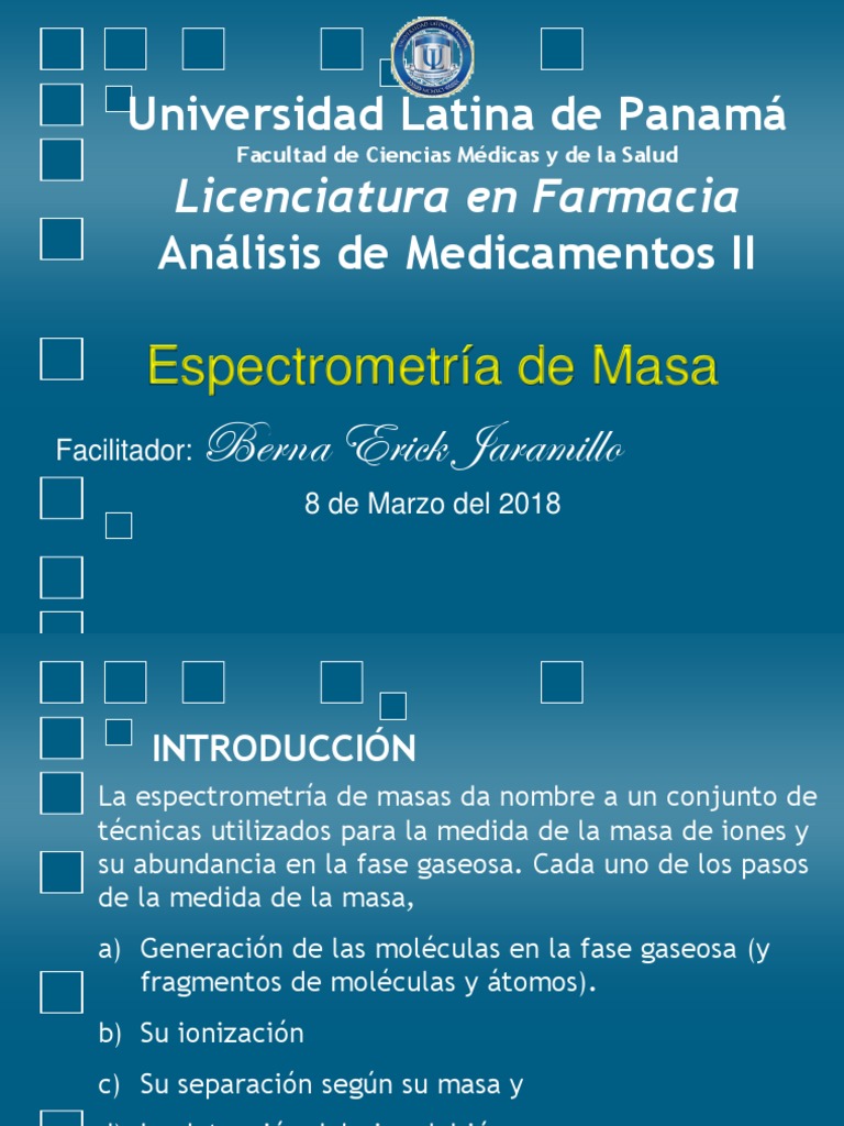 Espectrometría de Masa: Fundamentos y Aplicaciones | PDF ...