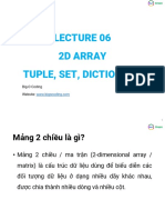 Lecture06 2D Array Tuple Set Dictionary-V2