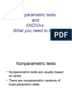 Nonparametric Tests and Anovas:: What You Need To Know