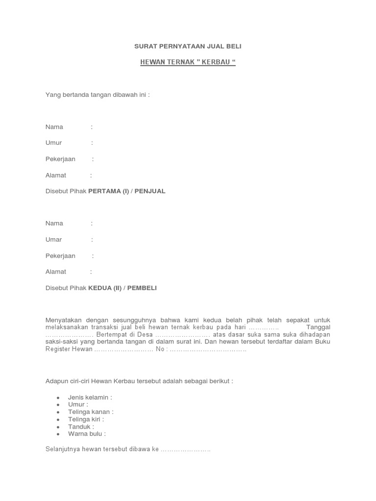 Surat Jual Beli Sapu