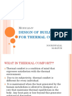 Design of Buildings For Thermal Comfort: Odule IV