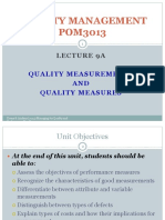 QM - Lecture 9a-1 - Quality Measurements, Quality Measures (1)