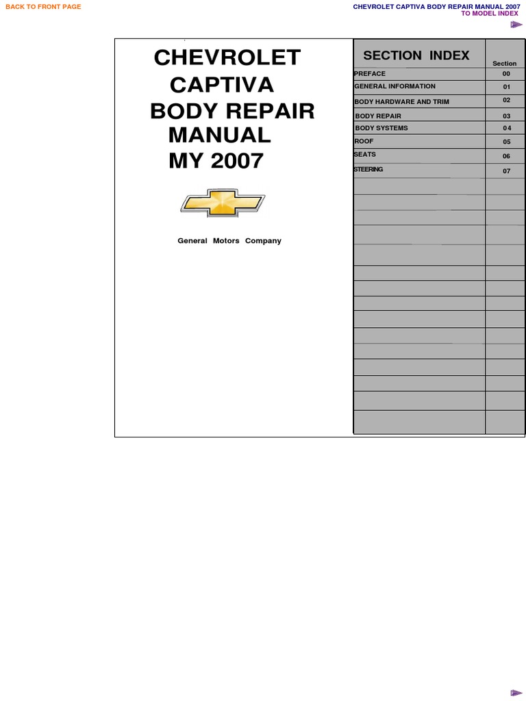Chevrolet Captiva Service Manual