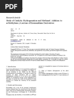 Research Article: Study of Catalytic Hydrogenation and Methanol Addition To